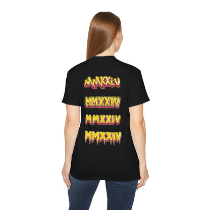 Unisex T-Shirt mit Graffiti-Rückenprint